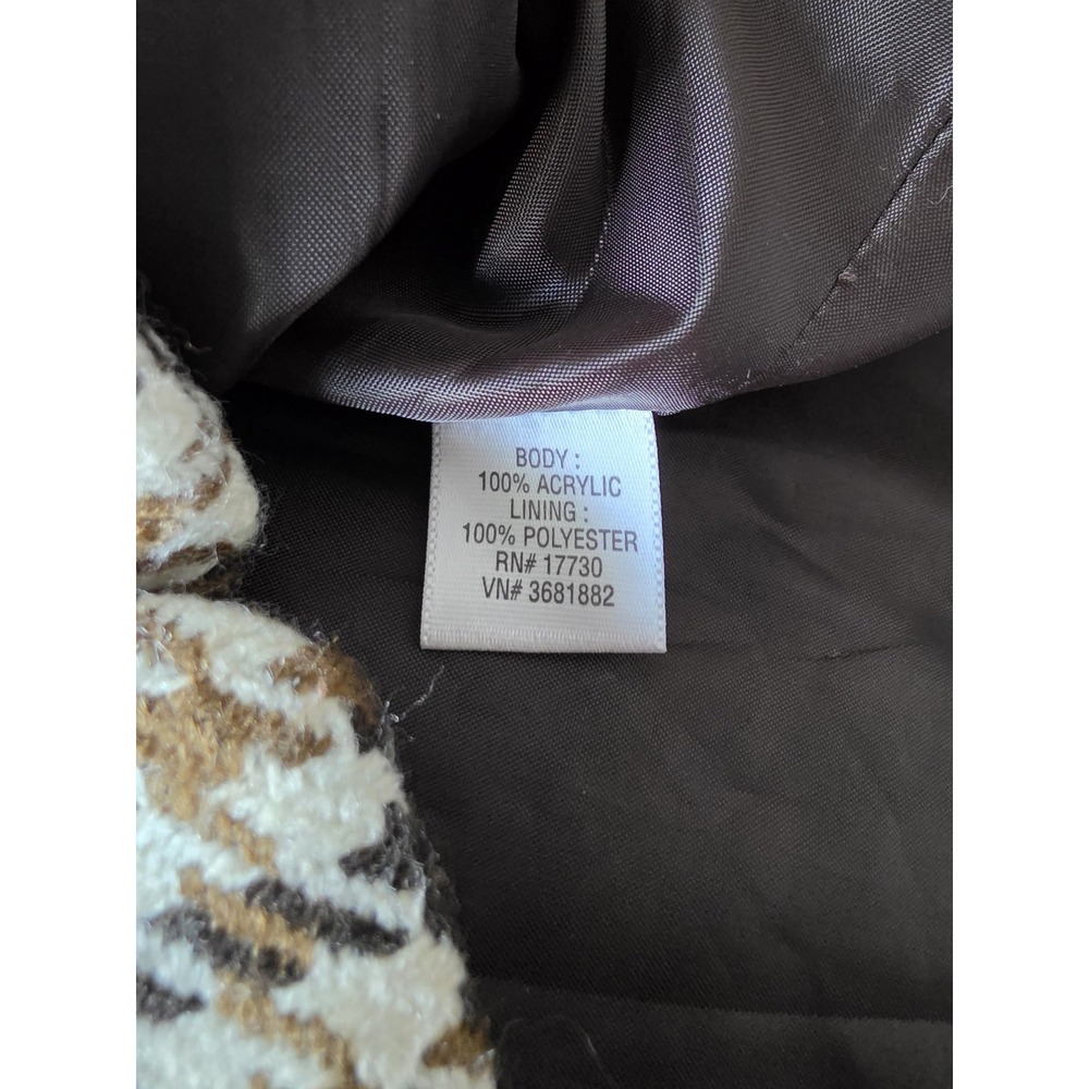 Tailored Houndstooth Blazer Jacket - Brown & Cream - Picture 4 of 5